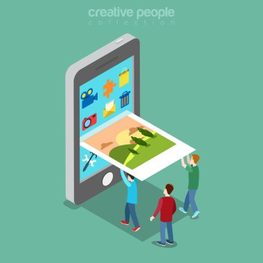 3D isometry hareket eden app kavramı.
