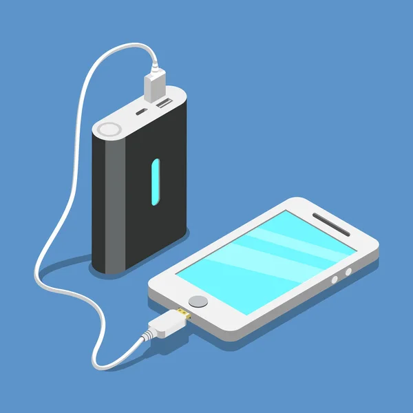 Connessione via cavo USB per smartphone — Vettoriale Stock