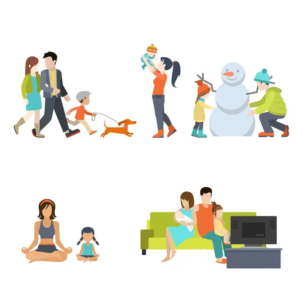 Casual life parenting concept. — Stock Vector