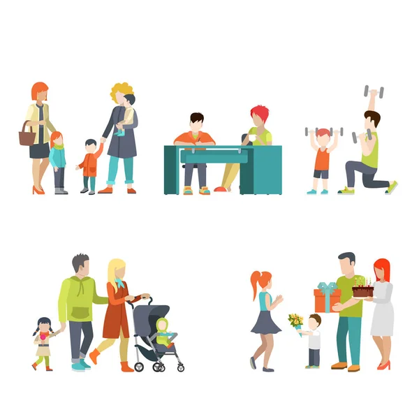 Casual life parenting concept. — Stock Vector