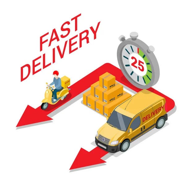 Fast moving and delivery concept. — Stock Vector