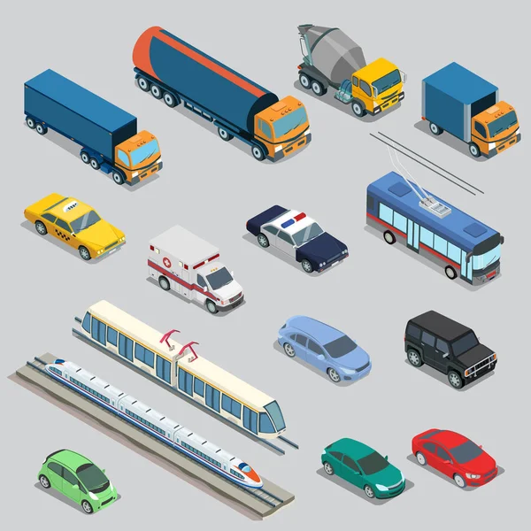 도시 서비스와 전문 수송 컬렉션. — 스톡 벡터
