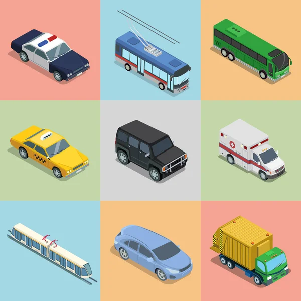 Servicio de la ciudad y recogida de transporte especializado . — Vector de stock