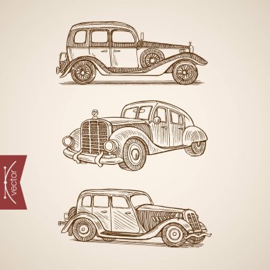 Retro araba doodle kolaj