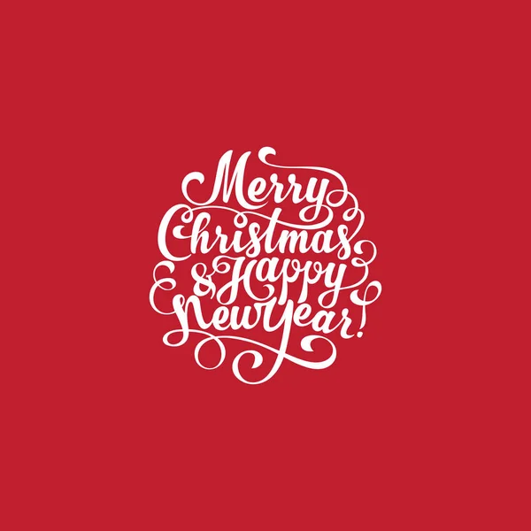 Veselé Vánoce a šťastný nový rok vektorové text kaligrafické písmo návrhu kartu — Stockový vektor