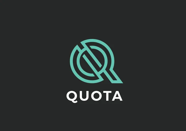 Letter Q Logo design vector template Linear style — Stock Vector