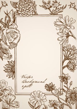  floral elements doodle collage clipart