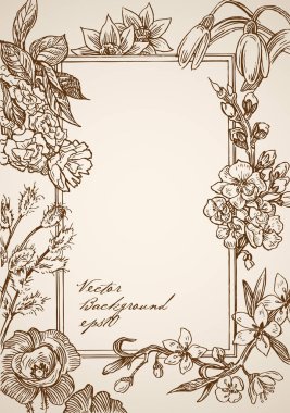  floral elements doodle collage clipart