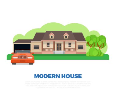 Arabanın yakınında modern ev