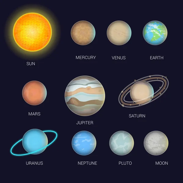 Bolygók a Naprendszer — Stock Vector