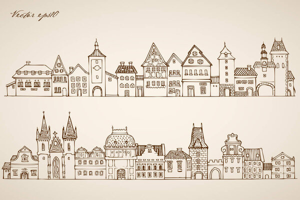 city street doodle collage