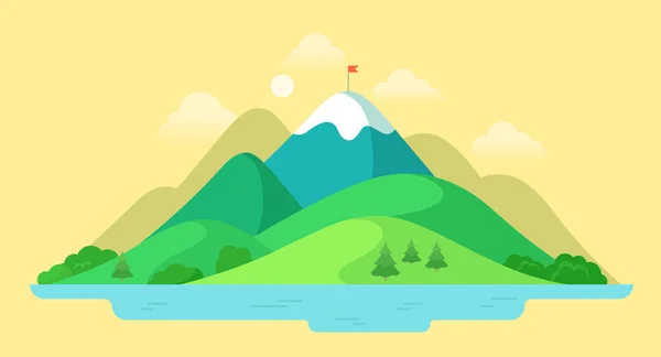 Hermoso pico de montaña — Vector de stock