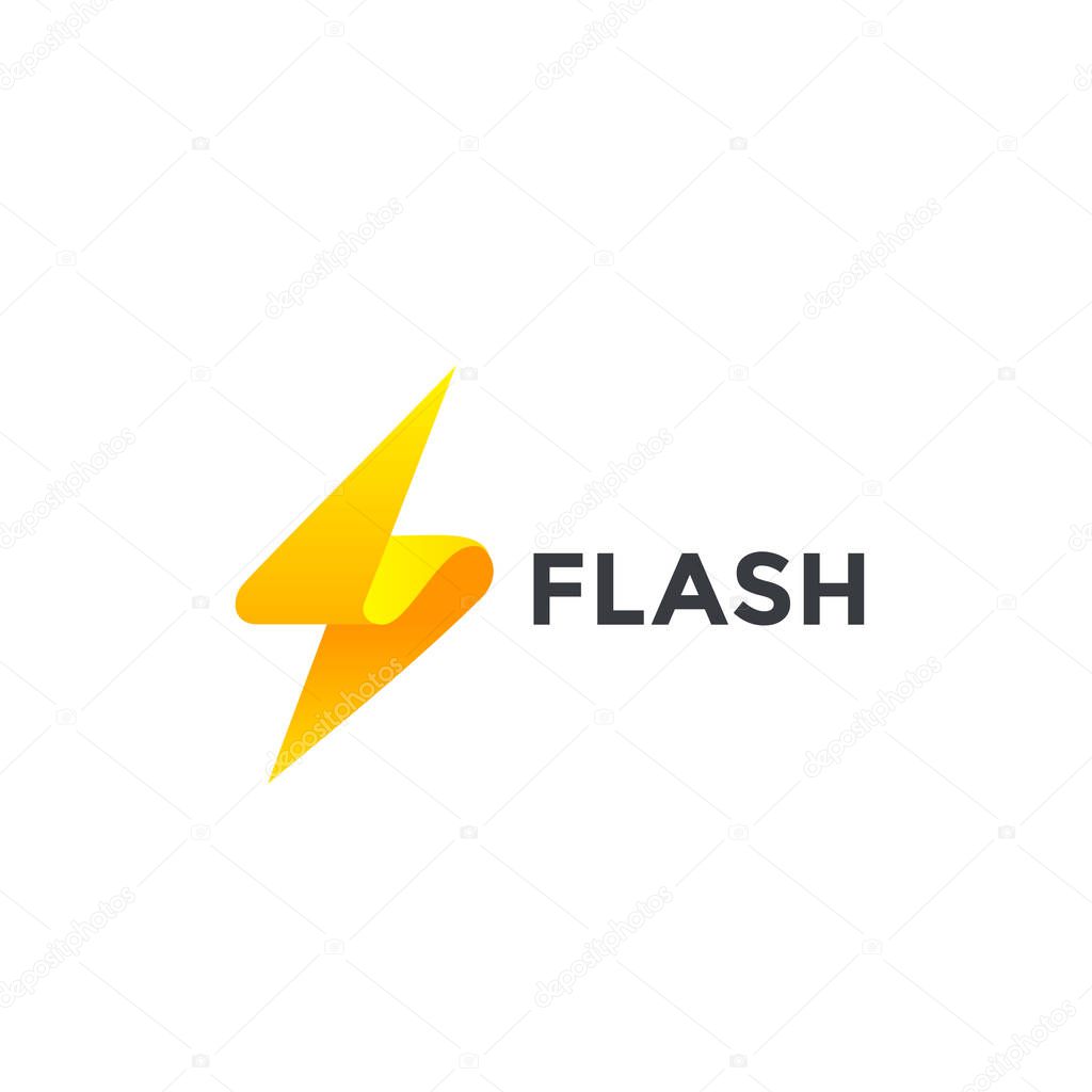 Flash business logo, vector illustration