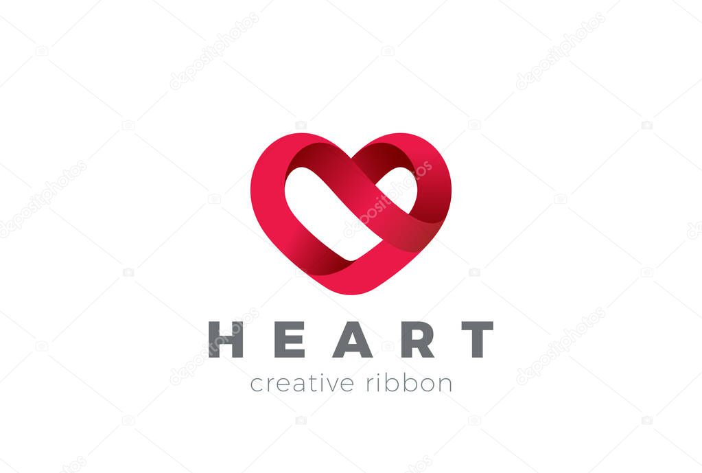 Heart business logo, vector illustration