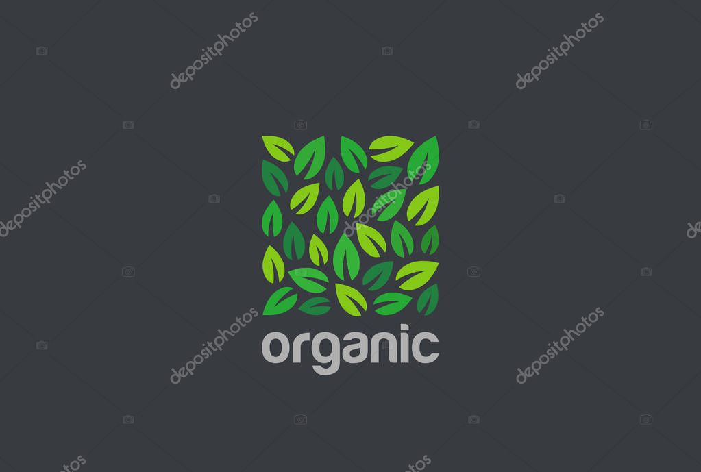 Organic business logo, vector illustration