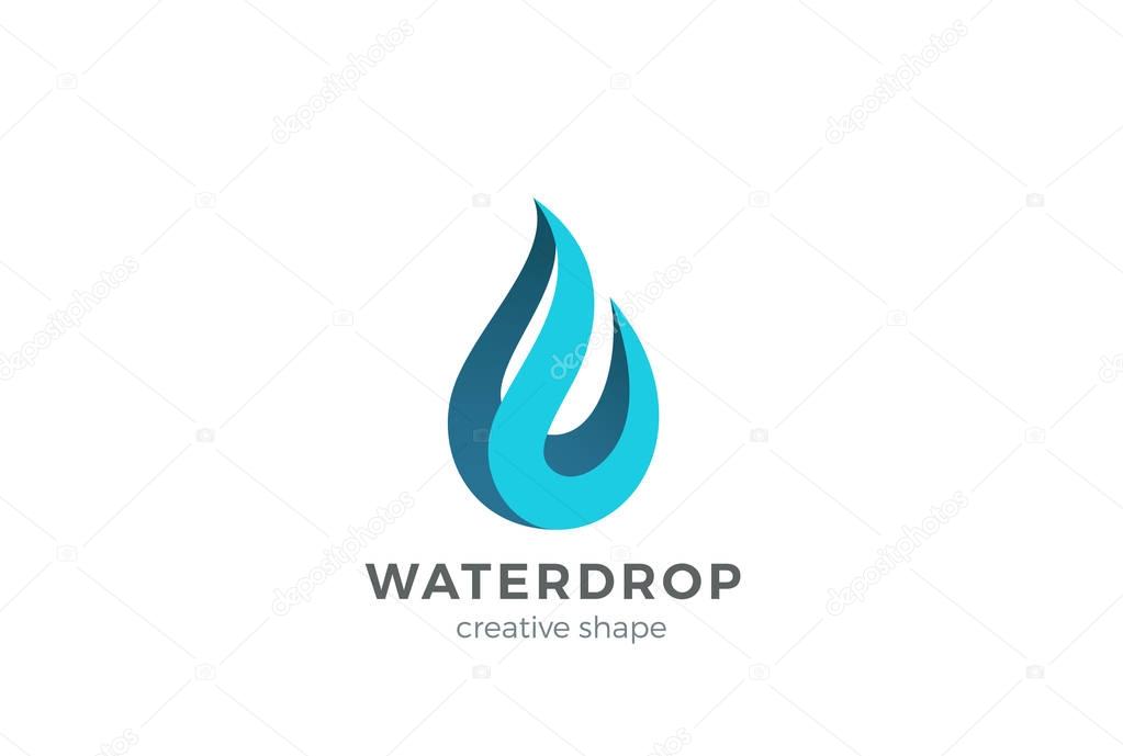 Water drop business logo, vector illustration