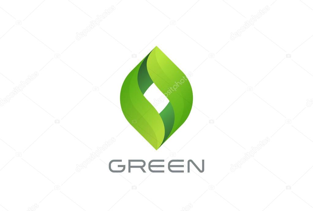Green business logo, vector illustration