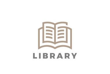 Kitap Logo eğitim Kitaplık tasarımı  