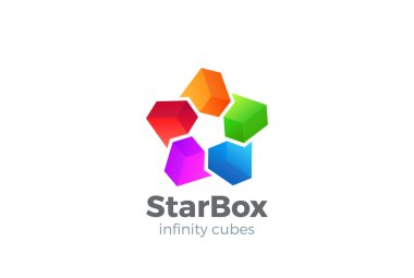Yıldız kutuları Logo tasarım şablonu. 