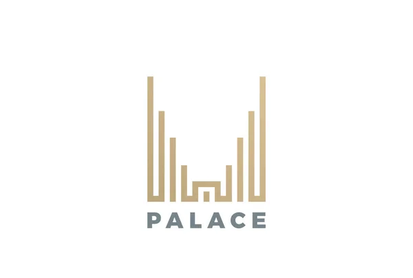 Luksusowy Hotel Pałac Logo design — Wektor stockowy