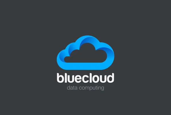 Cloud computing Logotypdesign — Stock vektor