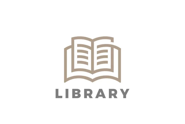 Logo du livre Éducation Conception de bibliothèque — Image vectorielle