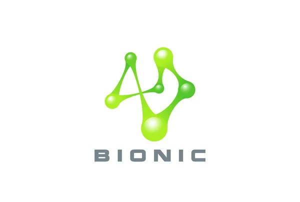 ADN Molécule Bio abstrait Logo design — Image vectorielle