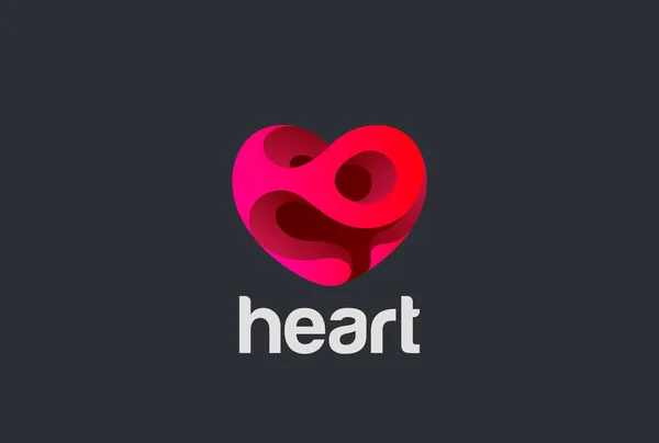 Modèle de conception de logo coeur — Image vectorielle