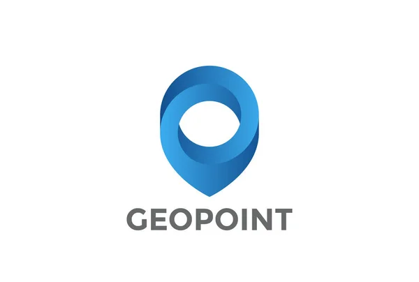 Geo Mappa Punto Posizione Logo design — Vettoriale Stock