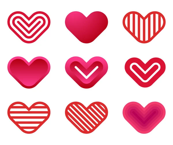 Heart shapes collection design — Stock Vector