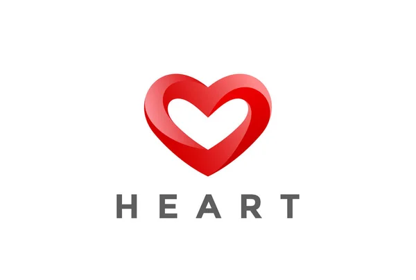 Corazón Logotipo diseño San Valentín símbolo del amor — Vector de stock