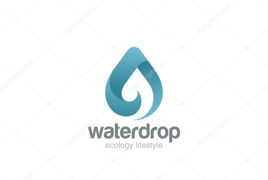 Water drop Logo design vector template. Wave concept