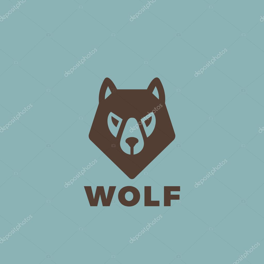 Wolf head Logo design vector template