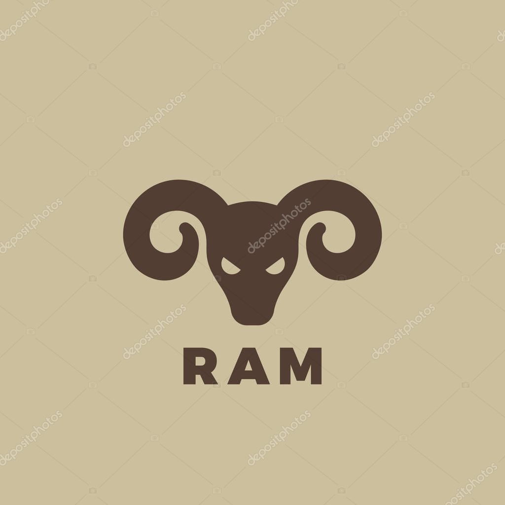 Ram head Logo design vector template