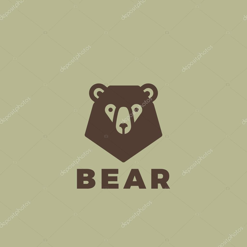 Bear head Logo design vector template