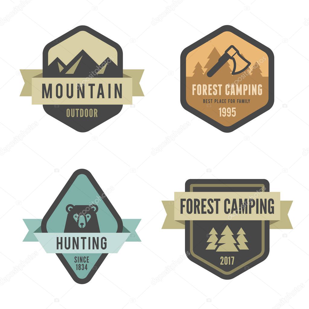 Travel Tourism Logo Badges design vector template Hipster Vintage style