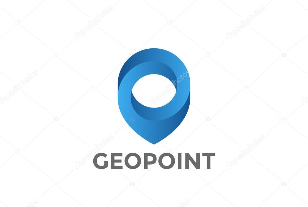 Geo Map Point Location Logo design vector. Pin symbol City locator template.