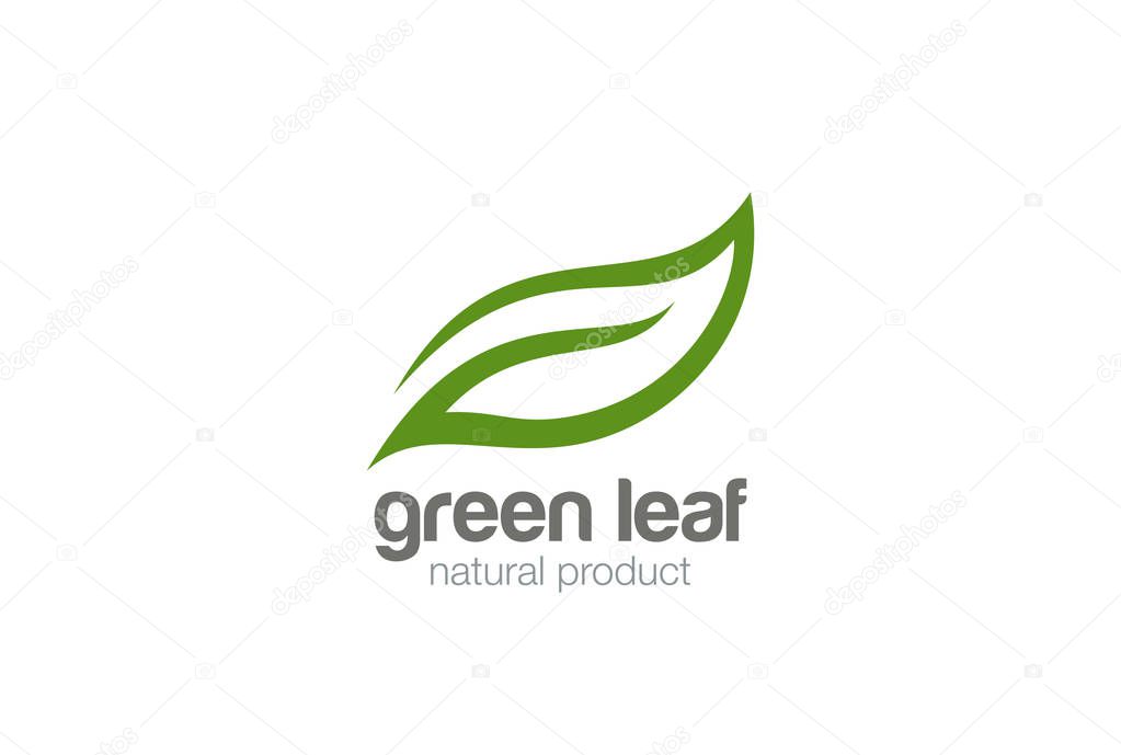 Green Leaf eco organic Logo design 