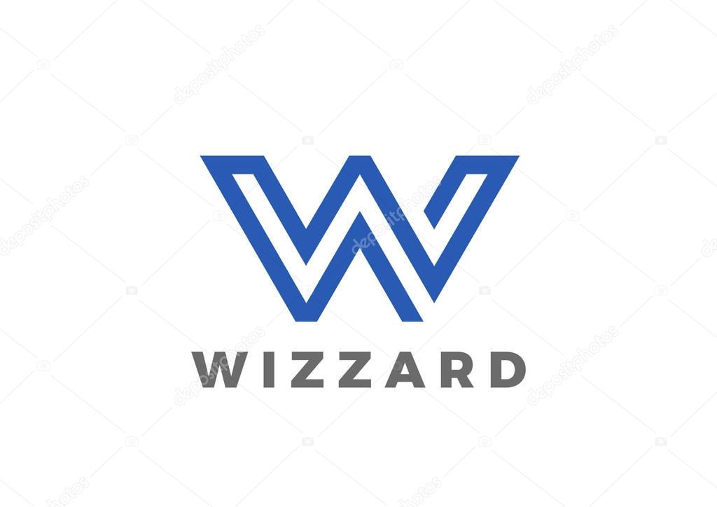 Letter W Logo Luxury design vector template Linear. Type Character Symbol Logotype