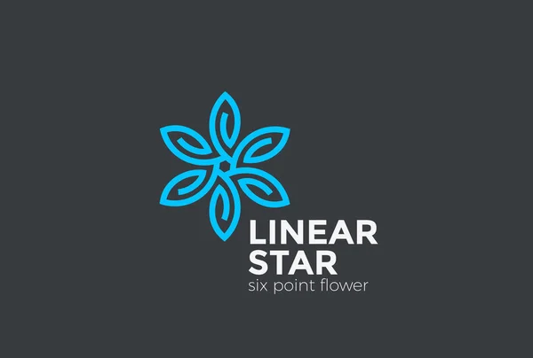 Diseño del logotipo de Star Flower — Vector de stock