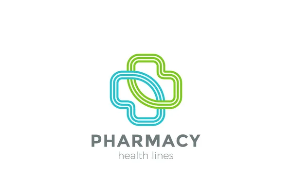 Кросс-дизайн логотипа аптеки — стоковый вектор