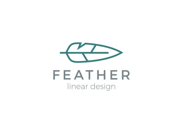 Quill Feather Pen Logo — Stock Vector