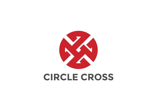 Cirkel Cross vorm Logo — Stockvector