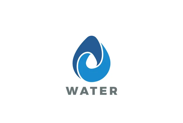 Water drop Logo ontwerp 3D-vector — Stockvector