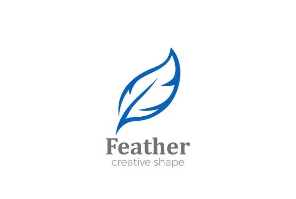 Quill Feather Pen Logo — Stock Vector