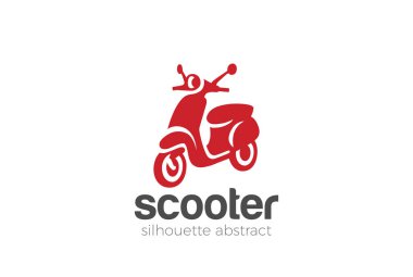 Scooter Logo siluet tasarlamak vektör 