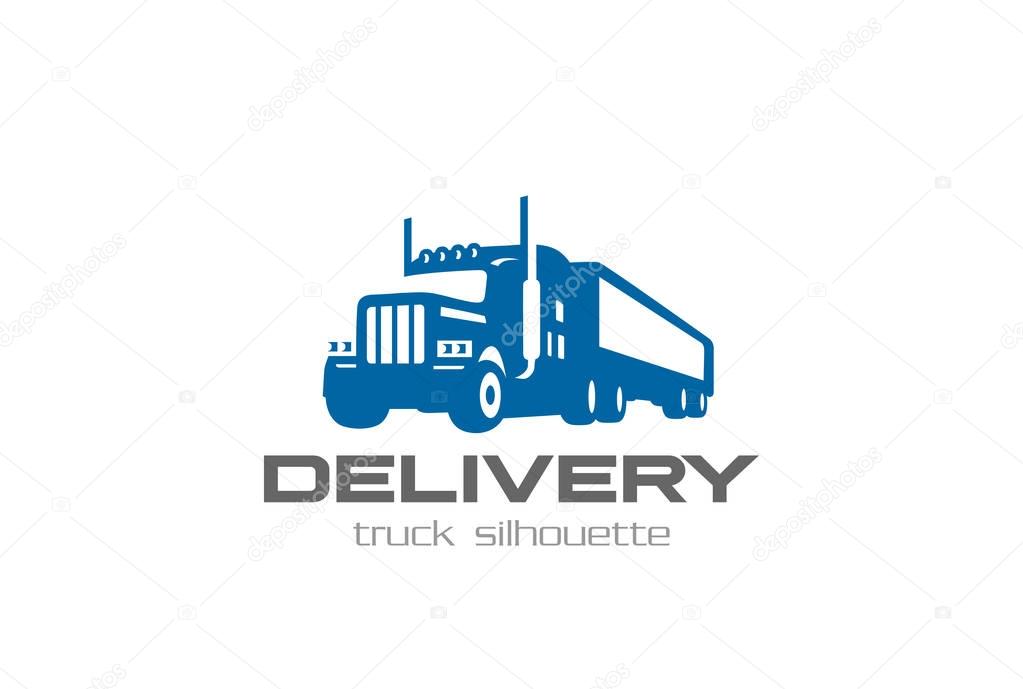 Cargo Delivery Truck Logo design vector template Negative space style