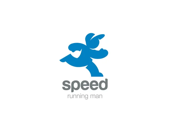 Running man silhouette abstract Logo — Stock Vector