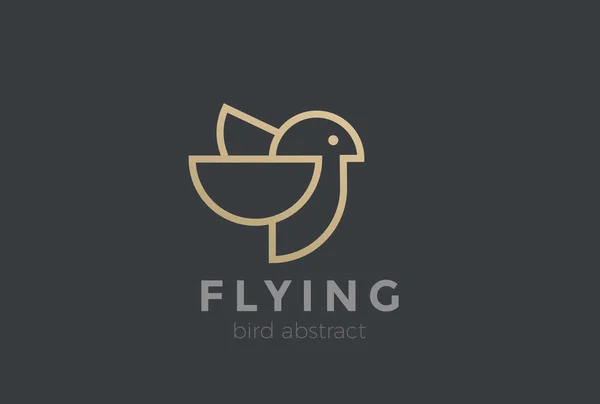 Flygande fågel abstrakt Logotypdesign — Stock vektor