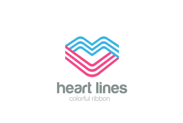 Corazón Logo diseño abstracto — Archivo Imágenes Vectoriales